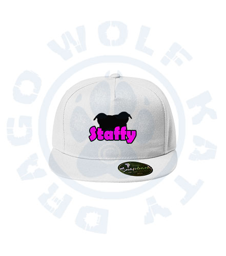 Snapback kšiltovka s výšivkou Staffy