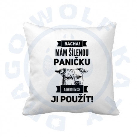 Polštář s povlakem Amstaff šílení