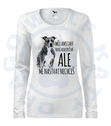 Dámské triko SLIM - Amstaff jsem nebezpečná