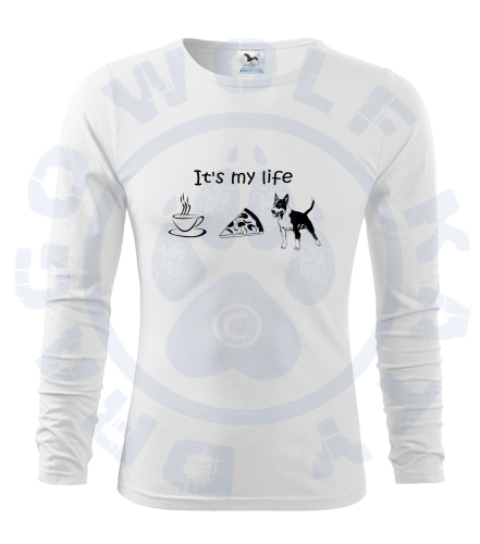 Pánské triko Fit - T Long Sleeve - Kafe, pizza, Bulík
