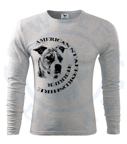 Pánské triko Fit - T Long Sleeve - American Staffordshire Terrier