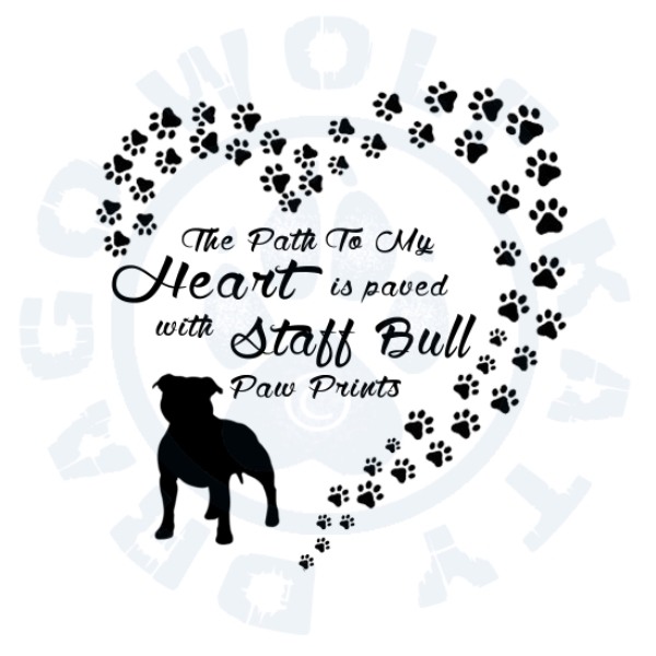 Staffbull srdce tlapky