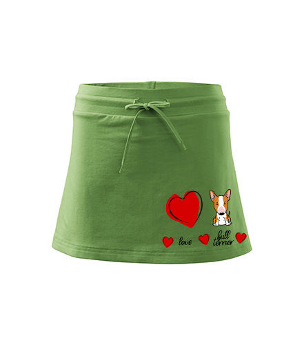 Dámská sukně Skirt two in one - Bullterrier Cartoon
