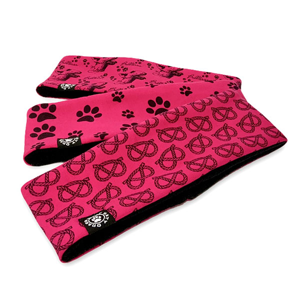 Zimní čelenka DWK - Tlapičky fuchsie