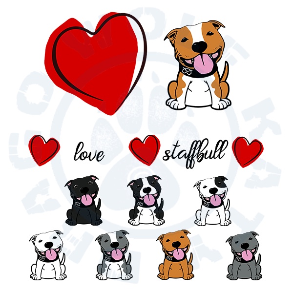 Dětské body - Staffbull cartoon