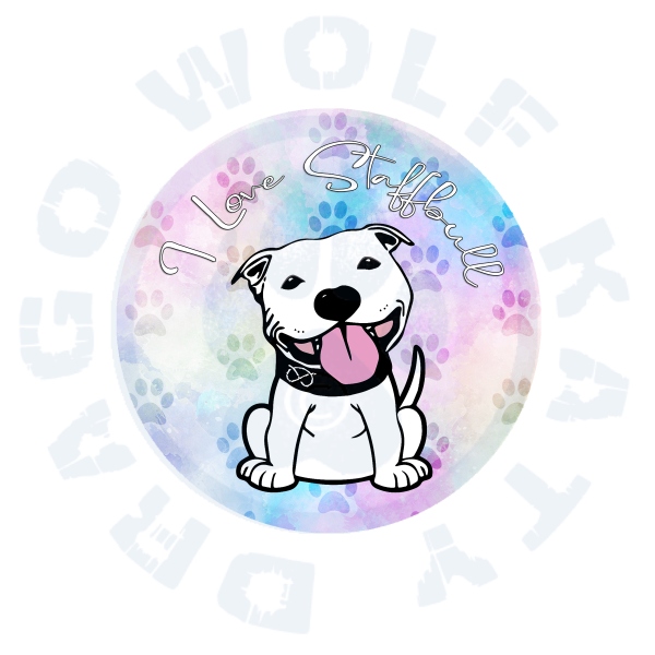 Zrcátko - I love staffbull - rainbow