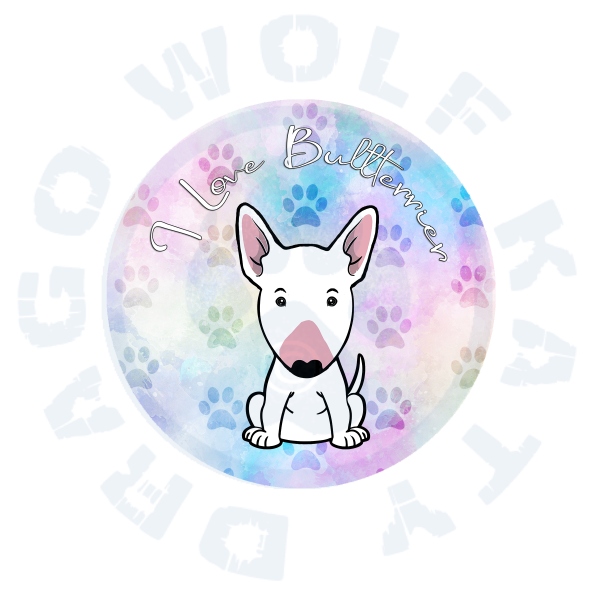 Zrcátko - I love bullterrier - rainbow