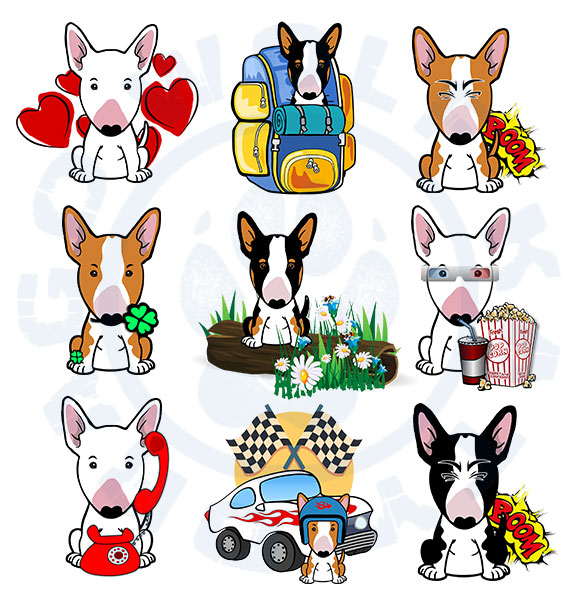 Plecháček Bullterrier Cartoon MIX