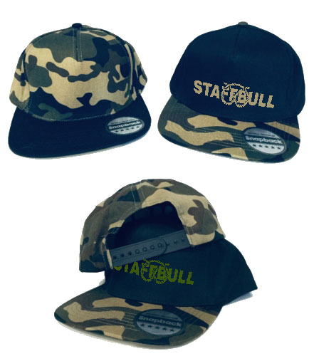 Camo kšiltovka s výšivkou Staffbull Word