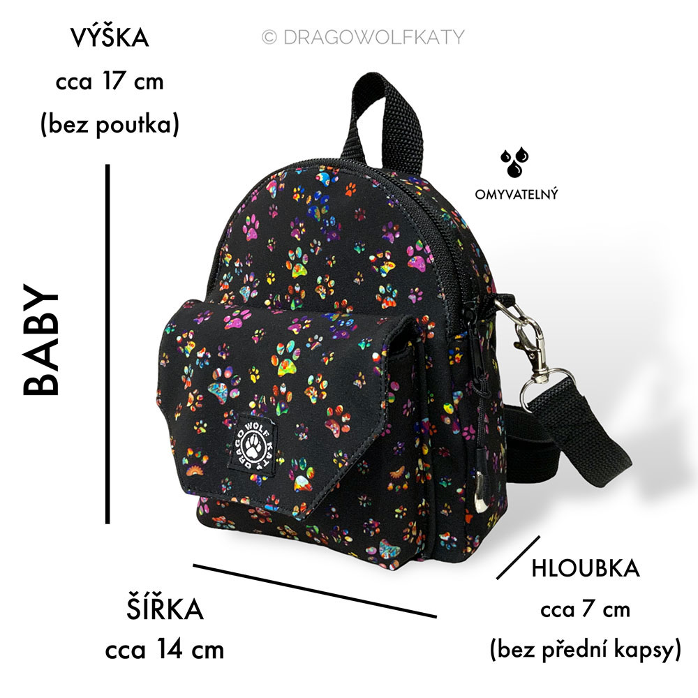 Baby/Small batoh / Pamlskovník - Uzlík Black