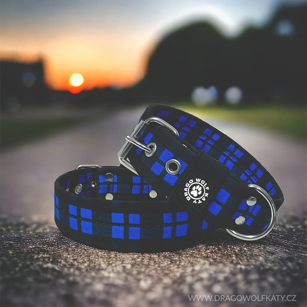 Obojek Flanel Blue