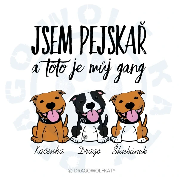 Pánské triko - Jsem pejskař - Staffbull