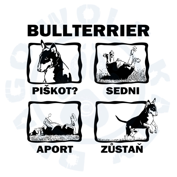 Pánské triko Basic - Bullterrier povely