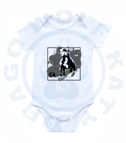 Dětské body - Staffbull retro rámeček