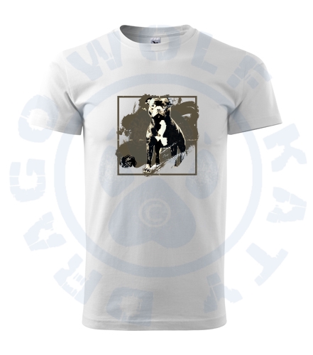 Pánské triko - Staffbull retro rámeček