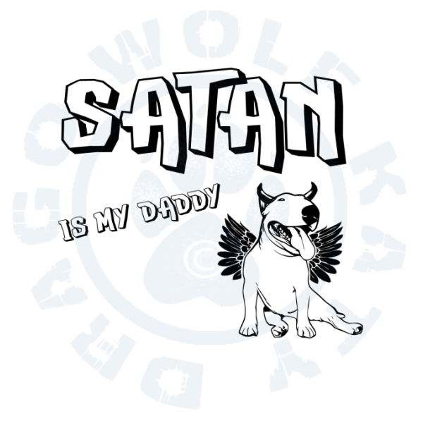 Polštář s povlakem - Satan, is my daddy BULLTERRIER