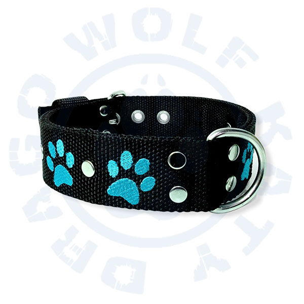 Obojek s výšivkou - Tlapky