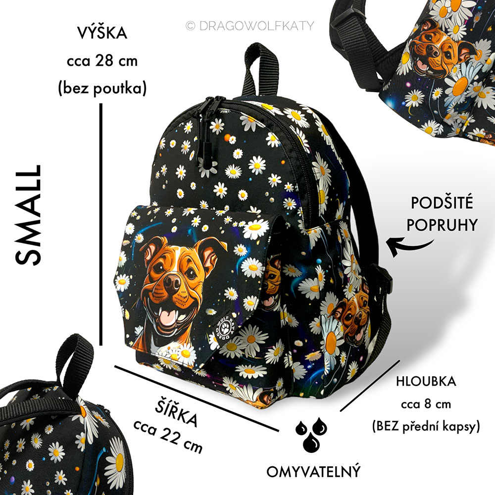 Baby/Small batoh / Pamlskovník - Bullterrier kebulky