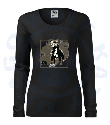 Dámské triko SLIM - Staffbull retro rámeček