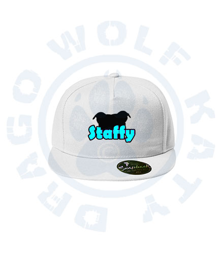 Snapback kšiltovka s výšivkou Staffy