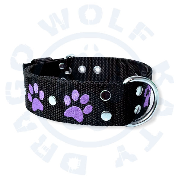 Obojek s výšivkou - Tlapky