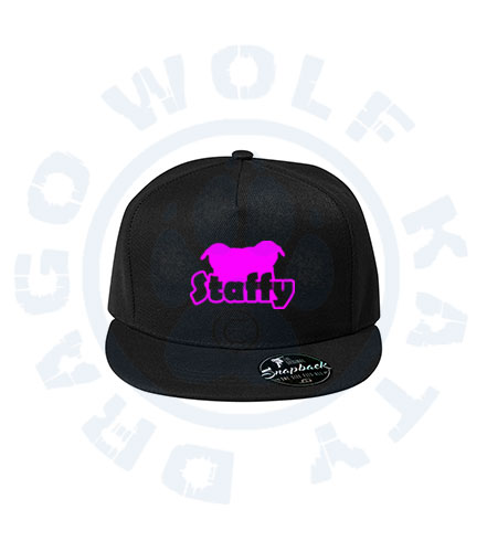 Snapback kšiltovka s výšivkou Staffy