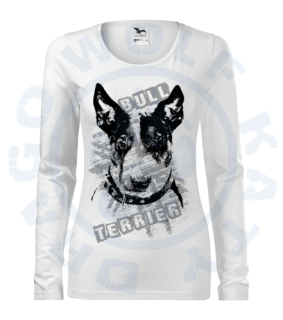 Dámské triko SLIM - Bullterrier Wall