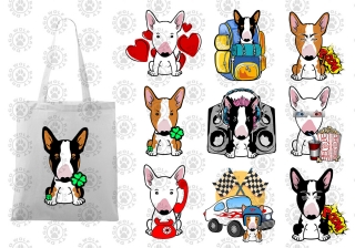 Nákupní taška Handy - Bullterrier Cartoon