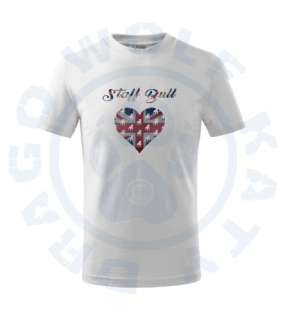 Dětské triko Basic - Staffbull srdce vlajka