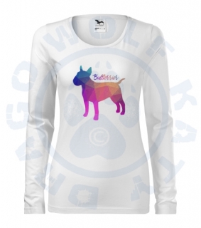 Dámské triko SLIM - Bullterrier barevný vitráž