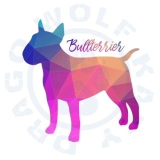 Bullterrier barevný vitráž